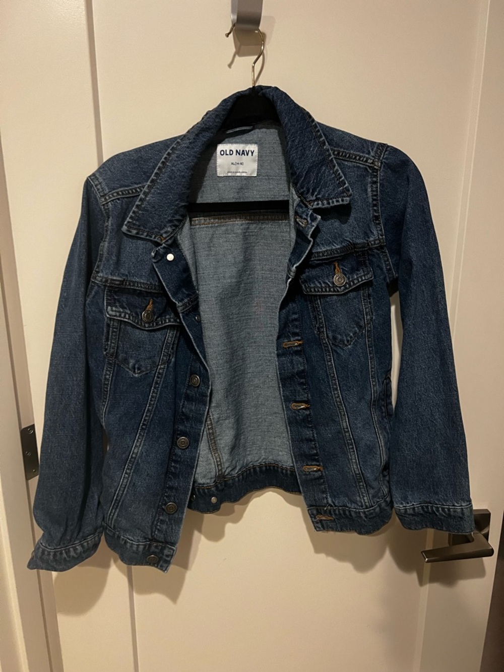 Old Navy Dark Blue Denim Jacket with Button Front